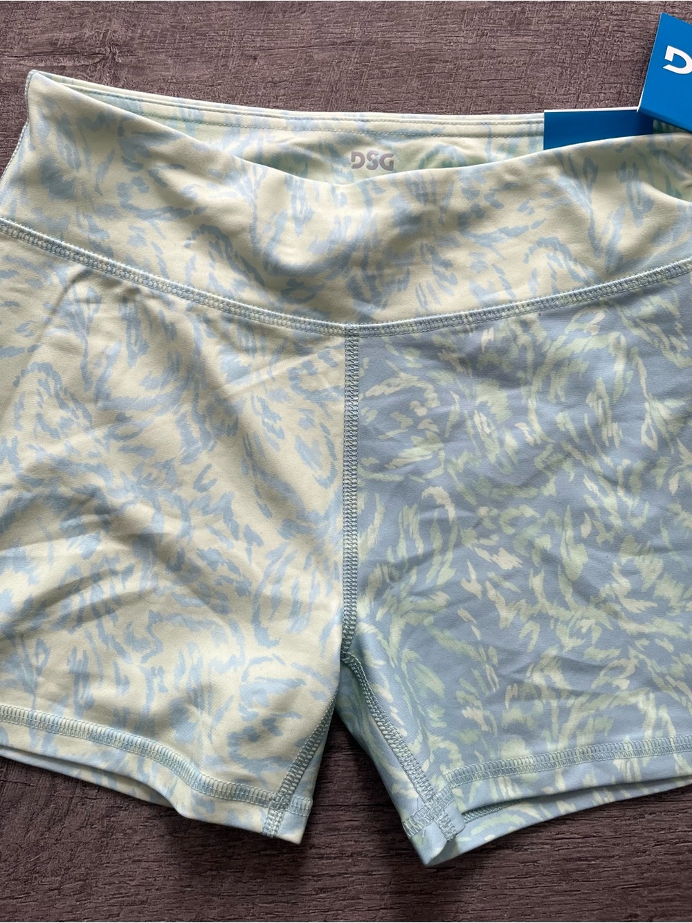 DSG Pastel Blue & Cream Patterned Girls Athletic Shorts